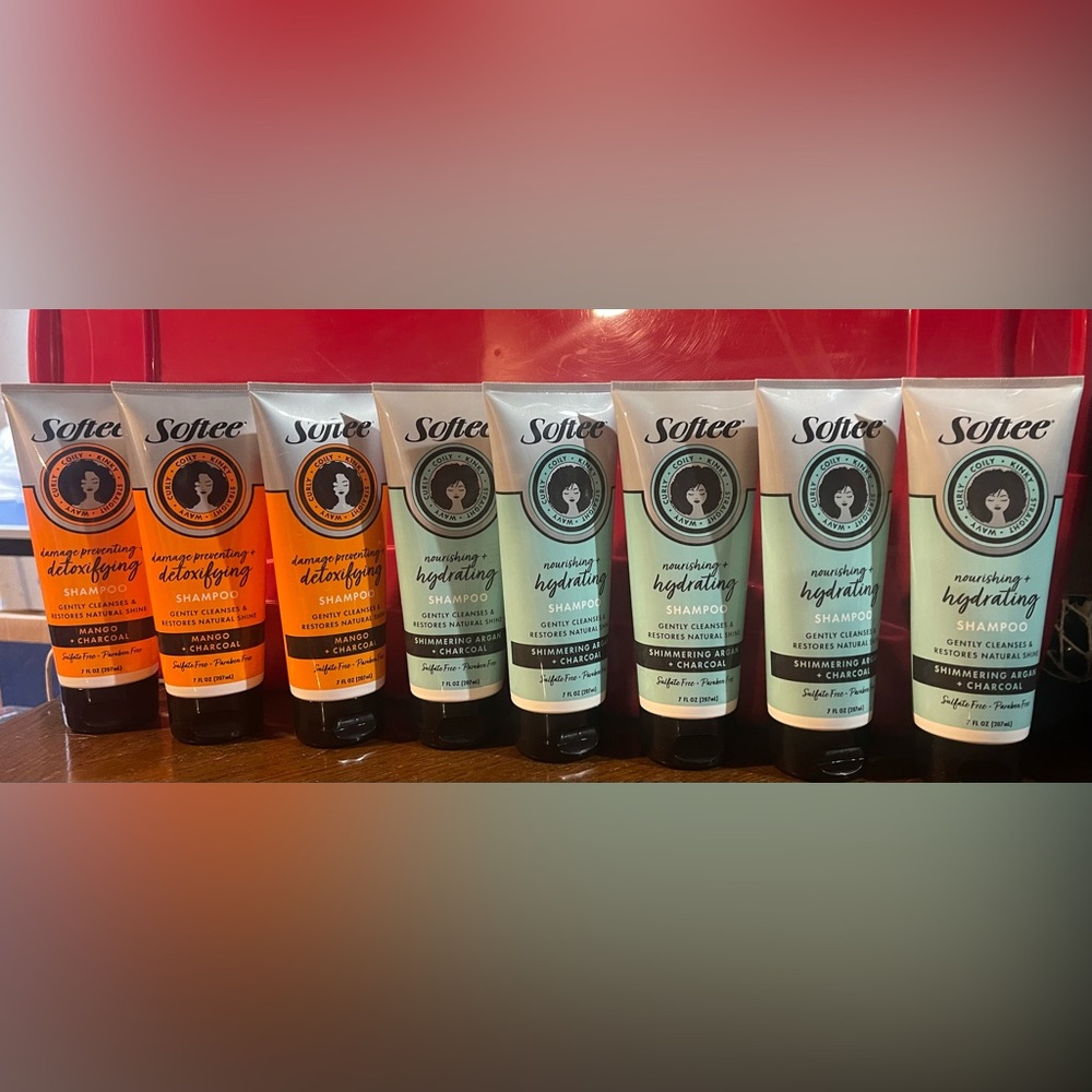 8 Softee Shampoo Tubes 7.0 fl oz each - Mango Argon Charcoal